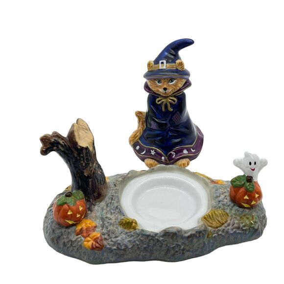PartyLite Abracadandle Snuffer & Base P7344 Halloween Cat Pumpkin Ghost Decor - Picture 9 of 16